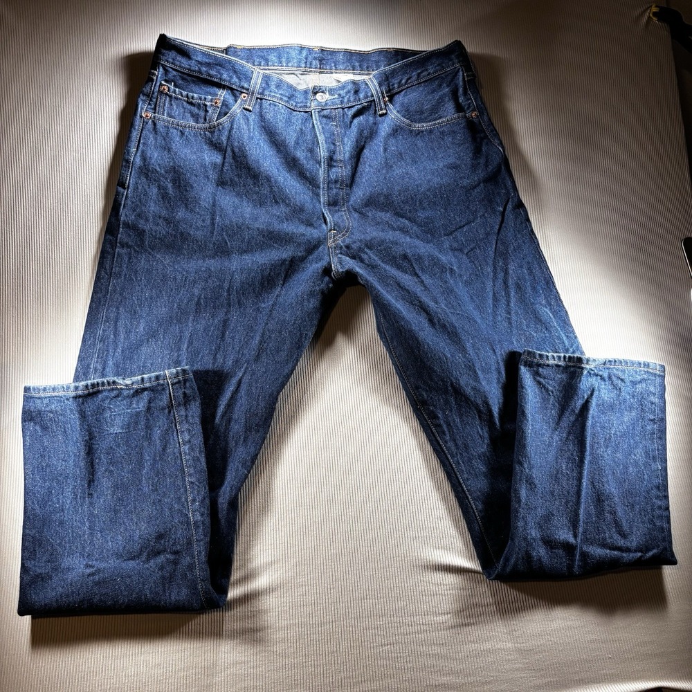 Levi's Men's 501 Fit Jeans - Dark Stonewash Original Fit 42X36 Straight Leg‎ EUC